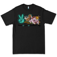 Black Peace Love Landrace Pig Premium Tee - LillyAllenDesigns