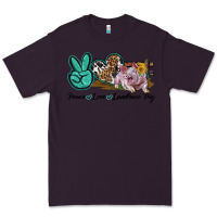 Plum Peace Love Landrace Pig Premium Tee - LillyAllenDesigns