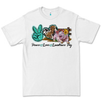 White Peace Love Landrace Pig Premium Tee - LillyAllenDesigns