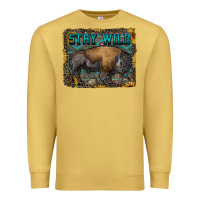 Antique Gold stay wild aztec bison Premium Sweatshirt - RanaPortraitStore