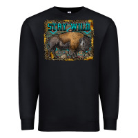 Black stay wild aztec bison Premium Sweatshirt - RanaPortraitStore