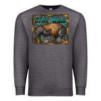 Charcoal Heather stay wild aztec bison Premium Sweatshirt - RanaPortraitStore