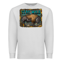Dove Grey stay wild aztec bison Premium Sweatshirt - RanaPortraitStore