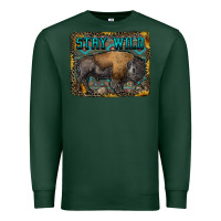 Sports Green stay wild aztec bison Premium Sweatshirt - RanaPortraitStore