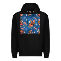 Black 4th of july hotdog seamless pattern Premium Hoodie - BundleAndBundleShop