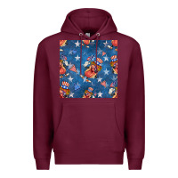 Burgundy 4th of july hotdog seamless pattern Premium Hoodie - BundleAndBundleShop