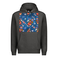 Charcoal Heather 4th of july hotdog seamless pattern Premium Hoodie - BundleAndBundleShop