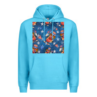 Ocean Blue 4th of july hotdog seamless pattern Premium Hoodie - BundleAndBundleShop