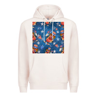 Pale Pink 4th of july hotdog seamless pattern Premium Hoodie - BundleAndBundleShop