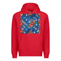 Red 4th of july hotdog seamless pattern Premium Hoodie - BundleAndBundleShop