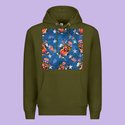 4th Of July Hotdog Seamless Pattern Premium Hoodie Designed By Bundleandbundleshop