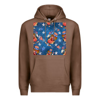Chestnut 4th of july hotdog seamless pattern Premium Hoodie - BundleAndBundleShop