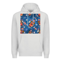 Dove Grey 4th of july hotdog seamless pattern Premium Hoodie - BundleAndBundleShop