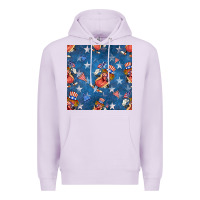 Lilac 4th of july hotdog seamless pattern Premium Hoodie - BundleAndBundleShop