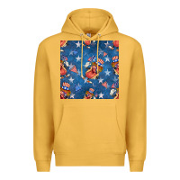 Mustard 4th of july hotdog seamless pattern Premium Hoodie - BundleAndBundleShop