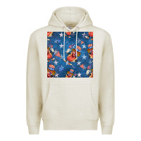 Oatmeal Heather 4th of july hotdog seamless pattern Premium Hoodie - BundleAndBundleShop