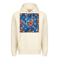 Sandshell 4th of july hotdog seamless pattern Premium Hoodie - BundleAndBundleShop