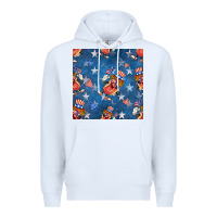 White 4th of july hotdog seamless pattern Premium Hoodie - BundleAndBundleShop