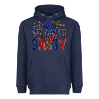 Navy star spangled and sassy billie wilder Heavyweight Hoodie - texasbilliewilder