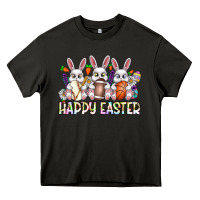Asphalt Happy Easter Spot Rabbit Heavy Core Tee - CowhideDigitalArt