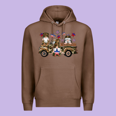 Camouflage Gnomes American Flag Star Truck Premium Hoodie Designed By Artiststas