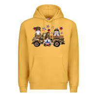 Mustard camouflage gnomes american flag star truck Premium Hoodie - Artiststas