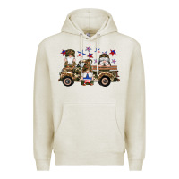 Oatmeal Heather camouflage gnomes american flag star truck Premium Hoodie - Artiststas
