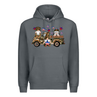 Rock camouflage gnomes american flag star truck Premium Hoodie - Artiststas