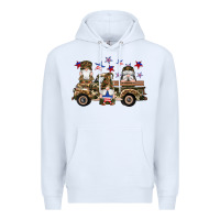White camouflage gnomes american flag star truck Premium Hoodie - Artiststas