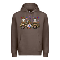 Coffee camouflage gnomes american flag star truck Premium Hoodie - Artiststas