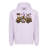 Lilac camouflage gnomes american flag star truck Premium Hoodie - Artiststas