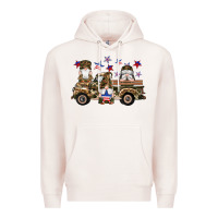 Pale Pink camouflage gnomes american flag star truck Premium Hoodie - Artiststas