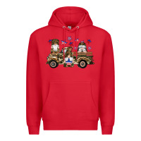 Red camouflage gnomes american flag star truck Premium Hoodie - Artiststas