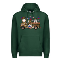 Sports Green camouflage gnomes american flag star truck Premium Hoodie - Artiststas