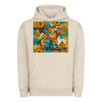 Pigment French Oak sunflowers and cowboy boots with cowhide and glitter tumbler Urban Hoodie - Artiststas