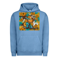 Pigment Pebble Blue sunflowers and cowboy boots with cowhide and glitter tumbler Urban Hoodie - Artiststas