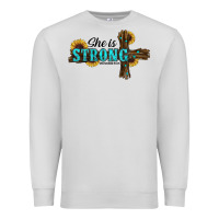 Dove Grey she i̇s strong western cross Premium Sweatshirt - RanaPortraitStore
