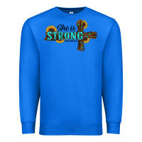 True Royal she i̇s strong western cross Premium Sweatshirt - RanaPortraitStore