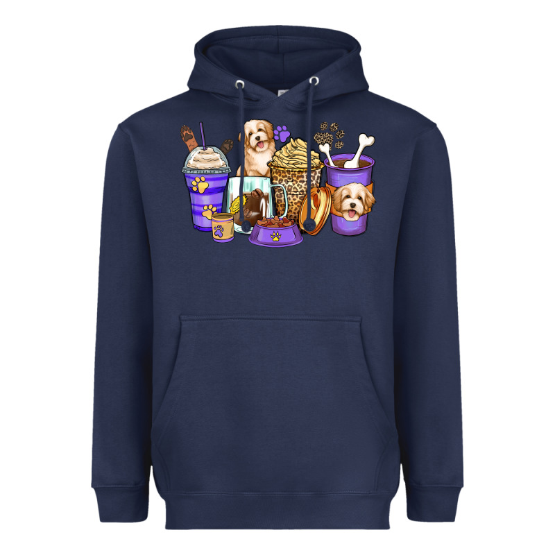 Havanese Terrier Coffee Cups Heavyweight Hoodie by Zillion Design Studio | Teevron