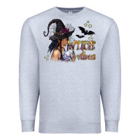 Heather Grey Black Witch Vibes Premium Sweatshirt - texasbilliewilder