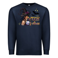 Navy Black Witch Vibes Premium Sweatshirt - texasbilliewilder