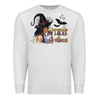 Oatmeal Heather Black Witch Vibes Premium Sweatshirt - texasbilliewilder