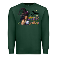 Sports Green Black Witch Vibes Premium Sweatshirt - texasbilliewilder
