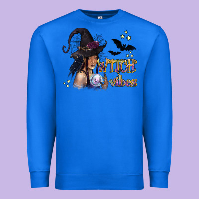 Black Witch Vibes Premium Sweatshirt Designed By Texasbilliewilder