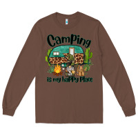 Chestnut camping is my happy place caravan and gnome Long Sleeve Tee - BarkalooDesign
