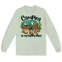 Matcha camping is my happy place caravan and gnome Long Sleeve Tee - BarkalooDesign