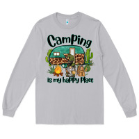 Moon Dust camping is my happy place caravan and gnome Long Sleeve Tee - BarkalooDesign