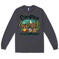 Smoke camping is my happy place caravan and gnome Long Sleeve Tee - BarkalooDesign