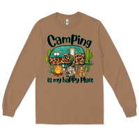 Toasted Coconut camping is my happy place caravan and gnome Long Sleeve Tee - BarkalooDesign