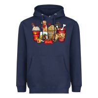 Navy golden retriever coffee cups Heavyweight Hoodie - Zillion Design Studio